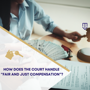 A lawyer holding her gravel with documents on her desks and beside her is someone holding lots of money.